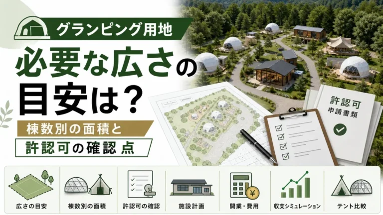 グランピング用地に必要な広さの目安は？棟数別の面積と許認可の確認点
