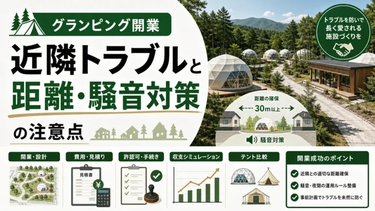 グランピング開業で起きやすい近隣トラブルと距離・騒音対策の注意点